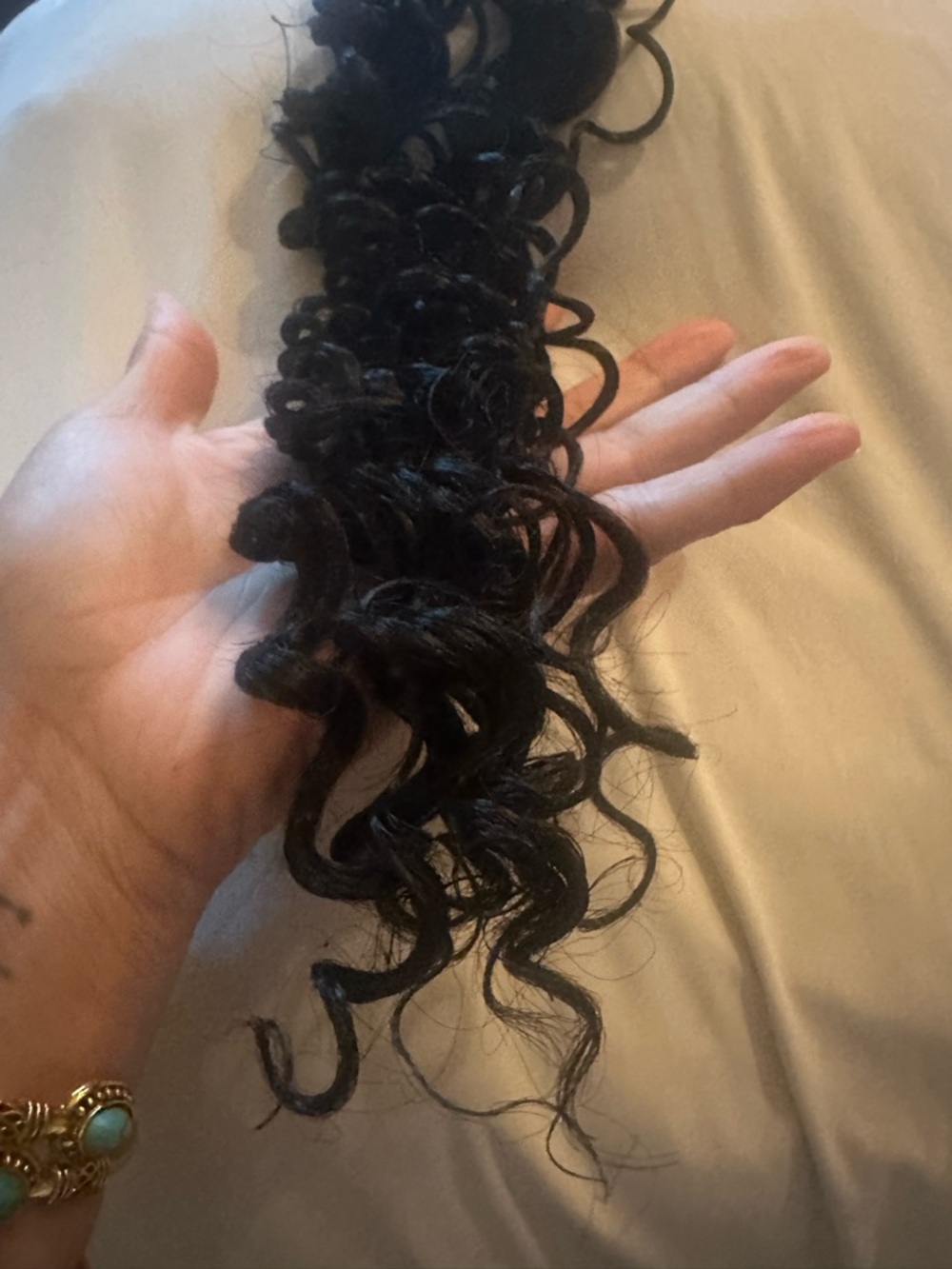Black Deep Wave Feather Tip Crochet Braids, Pre-Looped, Soft, Curly Extensions - Picture 9 of 13